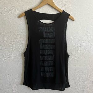 3/$12 PUMA Workout Burnout Black Tee Tank Size Small Medium